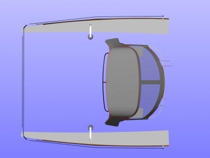 Plan showing frame folded in yellow