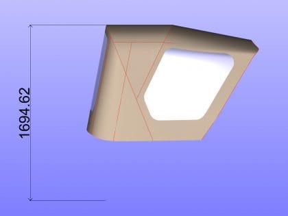 Hallberg Rassy cockpit enclosure by Tecsew, CAD-designed using structured light scanning.