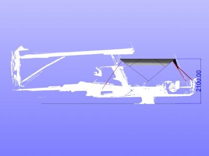 Approximate height from cockpit floor