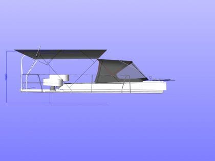 Approximate indication of height at helm 2