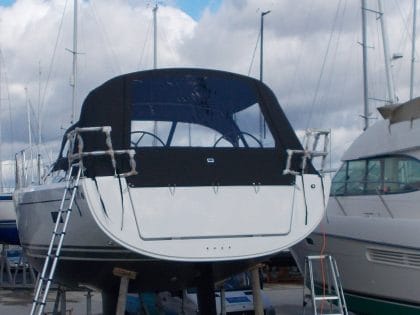 Hanse 388 Cockpit Enclosure fitted to Tecsew Sprayhood