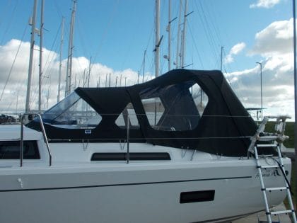 Hanse 388 Cockpit Enclosure fitted to Tecsew Sprayhood