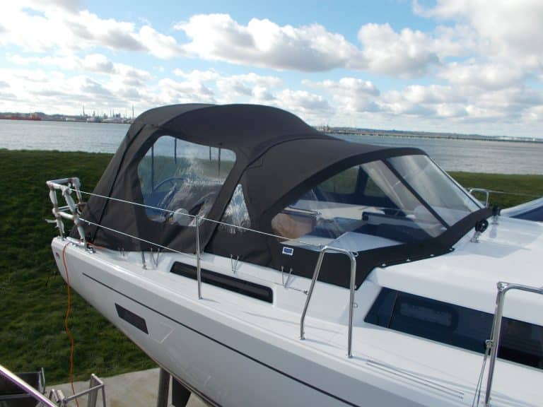 Hanse 388 Cockpit Enclosure fitted to Tecsew Sprayhood