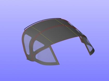 Fwd Corner with Front Rolled and Wings Zipped Removed