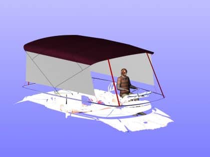 Showing zip attached side shade panels