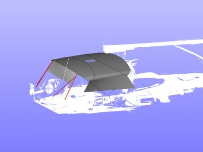 Side shades aft corner