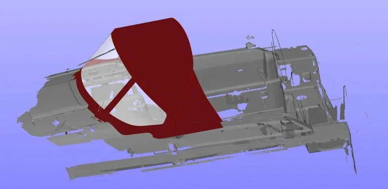 Sprayhood with scan model