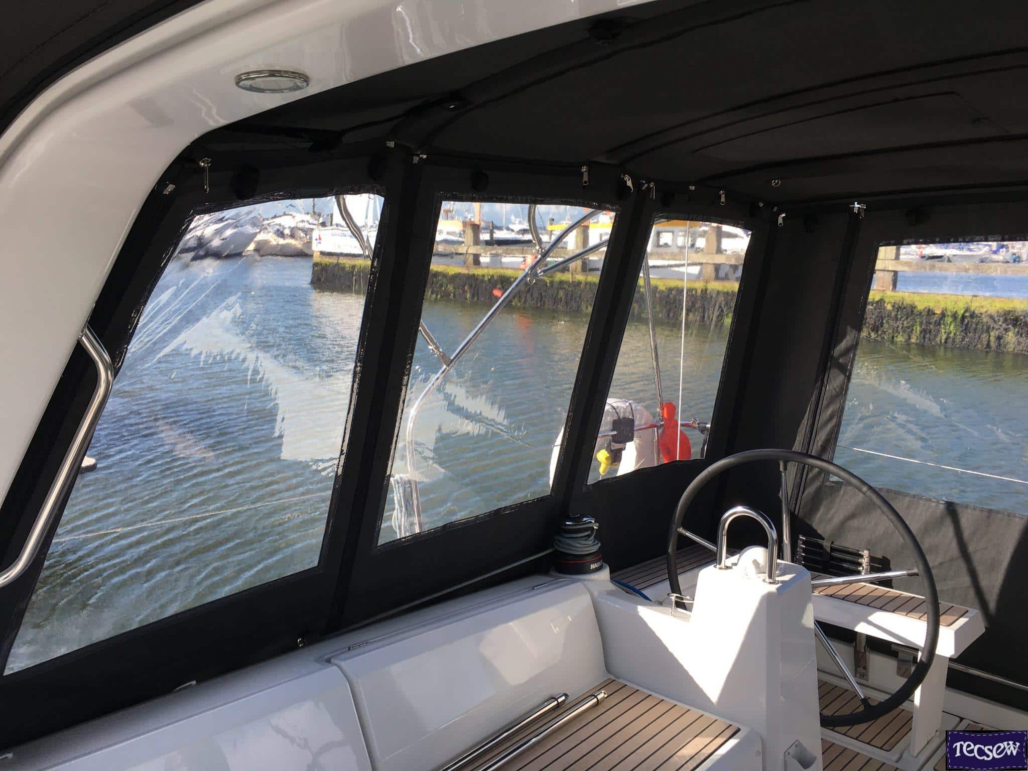 Fly Bridge Top Frame Bimini Conversions & Enclosures, Flybridge Enclosures - Tecsew