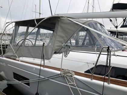 Beneteau Oceanis 40.1 Bimini Conversion to fit Tecsew Bimini and Factory supplied Sprayhood