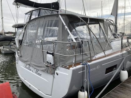 Beneteau Oceanis 40.1 Bimini Conversion to fit Tecsew Bimini and Factory supplied Sprayhood
