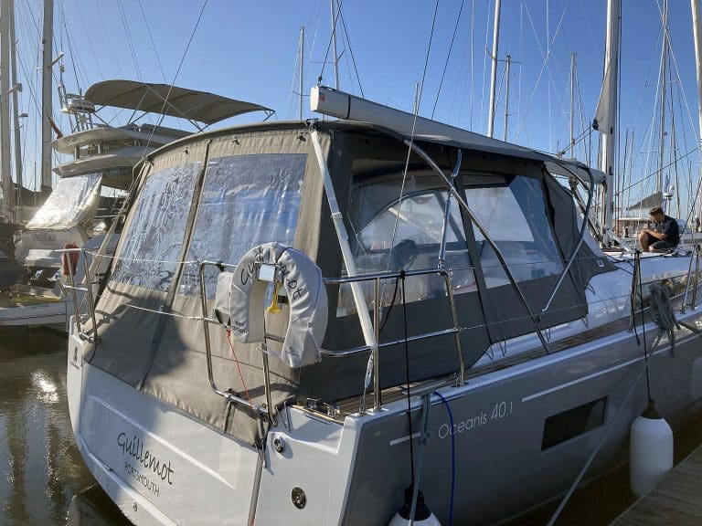 Beneteau Oceanis 40.1 Bimini Conversion to fit Tecsew Bimini and Sprayhood