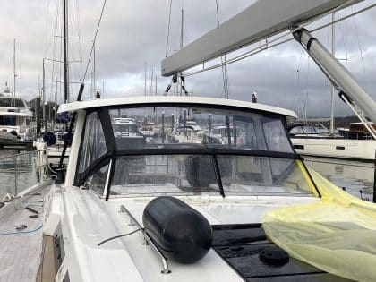 Hanse 588 HT with Glass Windscreen Infill Panels to Hardtop