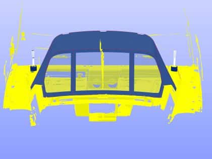 Dufour 390 Sprayhood with optional Zipped Roll Up Front Window and Hand Hold Cut Outs