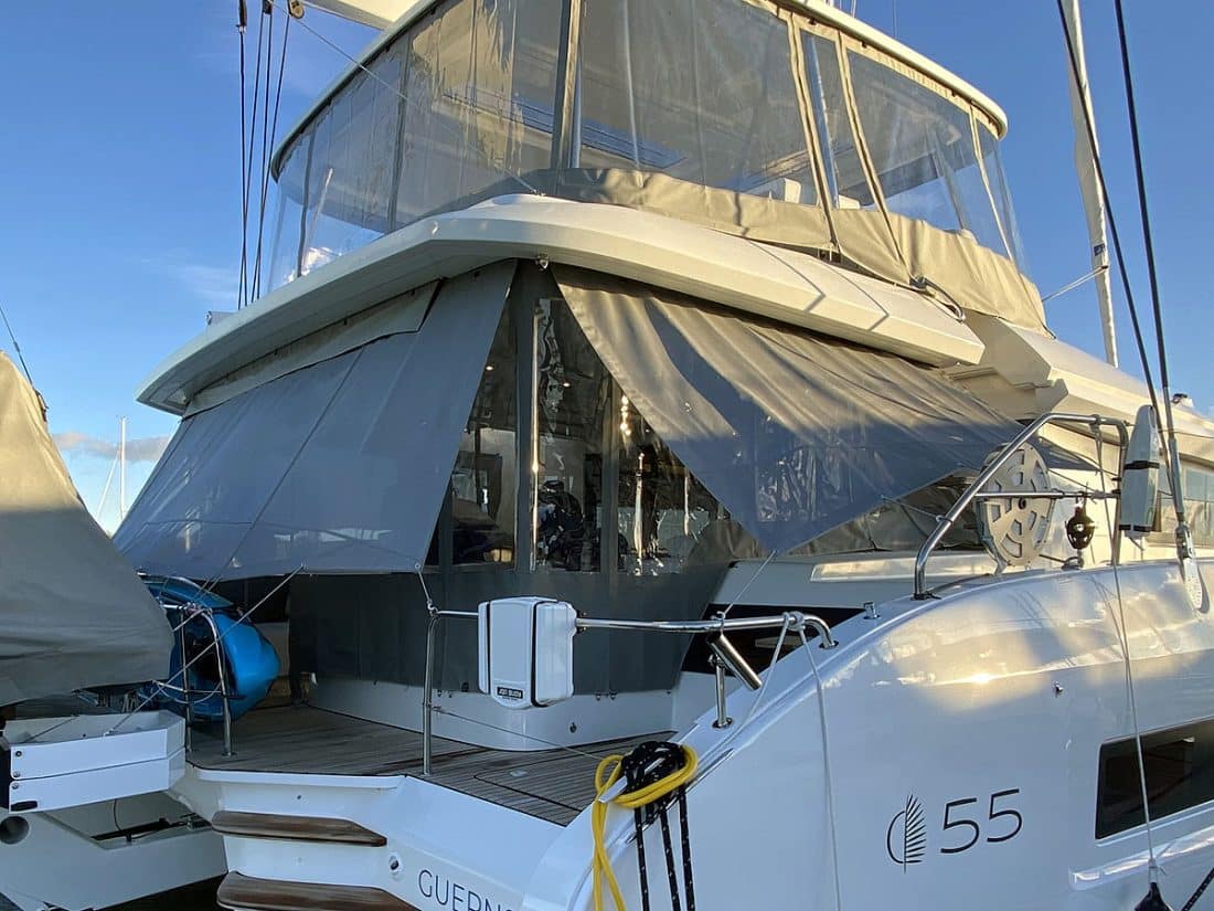 Lagoon 55 Side Shade Panels in Soltis 86 Shade Mesh
