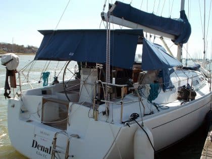 Hanse 370 Pole Bimini with zip attached Side and Rear Panels