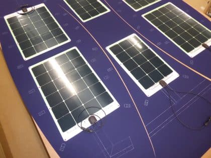 Malo 47 4 Bar Bimini showing fitment for Solar Panels