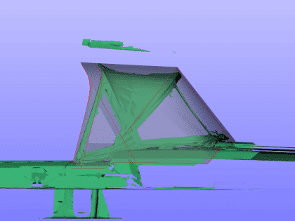 Side View Showing Comparison with Factory supplied hood