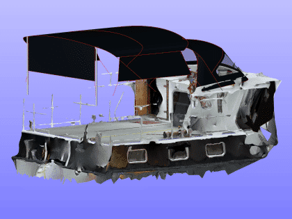 Westbank 38 Bimini shown with optional Side Shade Panels