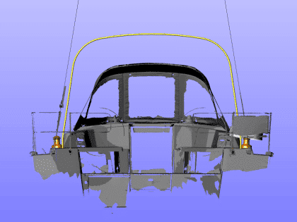 Bavaria C38 Cockpit Enclosure fitted to factory fitted Sprayhood
