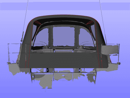 Bavaria C38 Cockpit Enclosure fitted to factory fitted Sprayhood