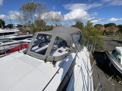 Bavaria C38 Cockpit Enclosure fitted to factory fitted Sprayhood