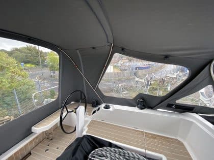 Bavaria C38 Cockpit Enclosure fitted to factory fitted Sprayhood