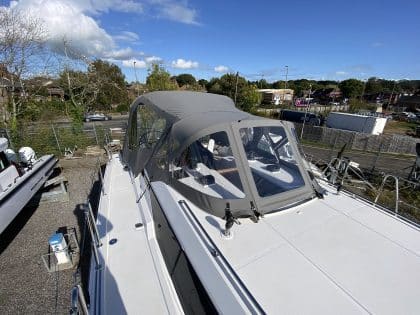 Bavaria C38 Cockpit Enclosure fitted to factory fitted Sprayhood