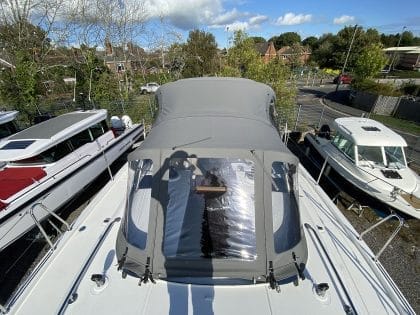 Bavaria C38 Cockpit Enclosure fitted to factory fitted Sprayhood