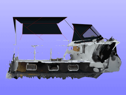 Westbank 38 Bimini shown with optional Side Shade Panels