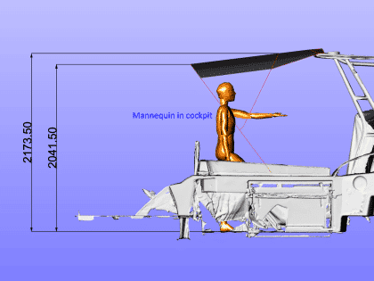 Approximate height from cockpit floor