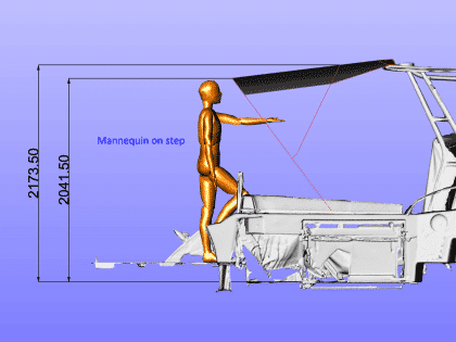 Approximate height from cockpit floor
