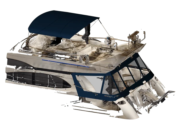 Motorboat Cockpit Enclosure and Flybridge Bimini designed using LiDAR scan data