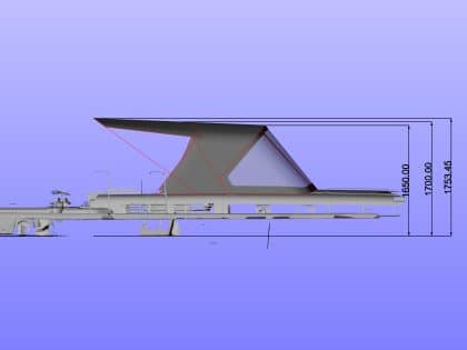 Beneteau First 53 Sprayhood Aft Extension approximate height from cockpit floor