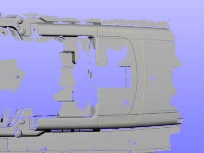 Beneteau First 53 Sprayhood Aft Extension plan view showing frames folded to deck and laying outside of our design Sprayhood