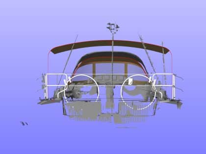 Dehler 38SQ Helm Bimini with optional Foreward Pole Extension