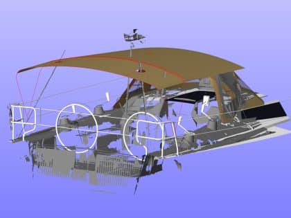 Dehler 38SQ Helm Bimini with optional Foreward Pole Extension