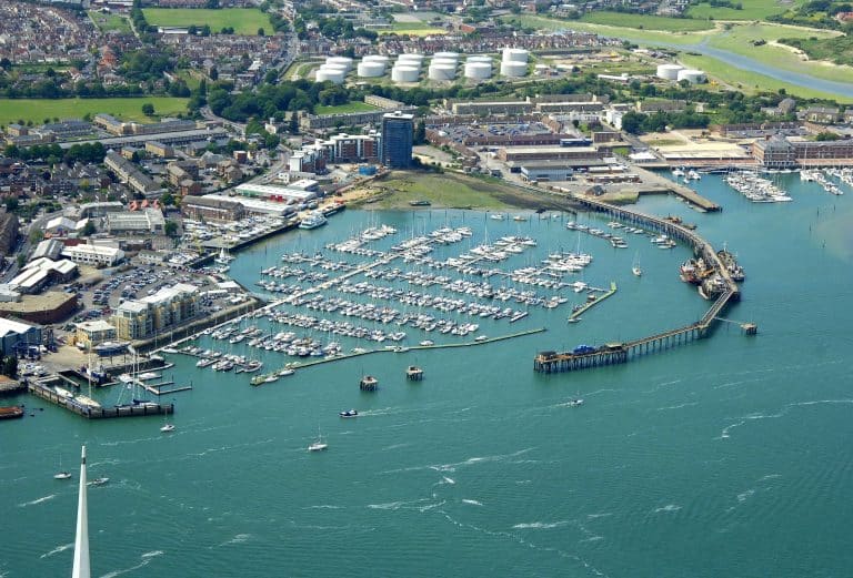 Scenic view of Gosport Marina with sailboats docked, showcasing the vibrant maritime community and high-quality marine services.