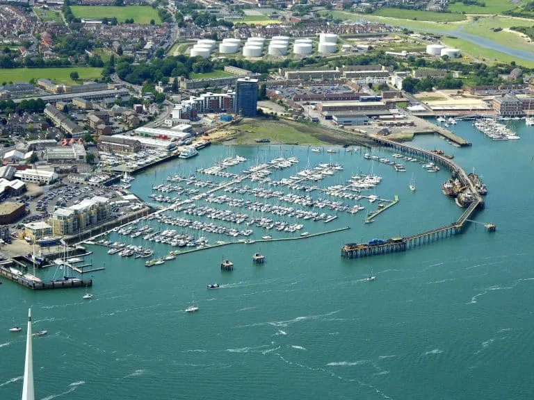 Scenic view of Gosport Marina with sailboats docked, showcasing the vibrant maritime community and high-quality marine services.