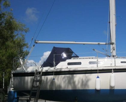 Mr V's testimonial for Tecsew's sprayhood on his Westerly Griffon at Chichester Yacht Basin.