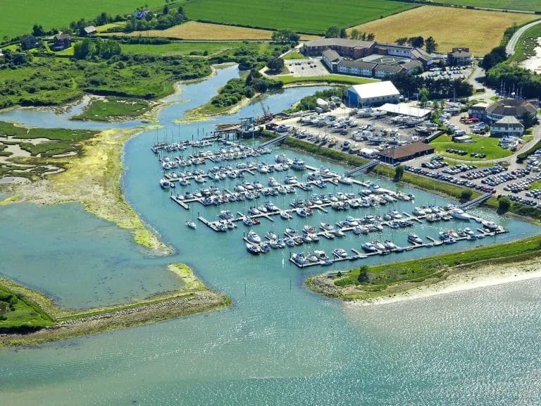 Northney Marina with boats docked and modern waterfront facilities.