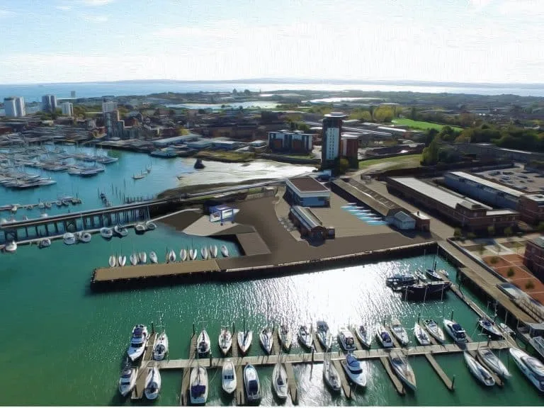 Picturesque view of Victoria Quay Marina with modern yachts and vibrant waterfront, showcasing its excellent facilities and prime location.
