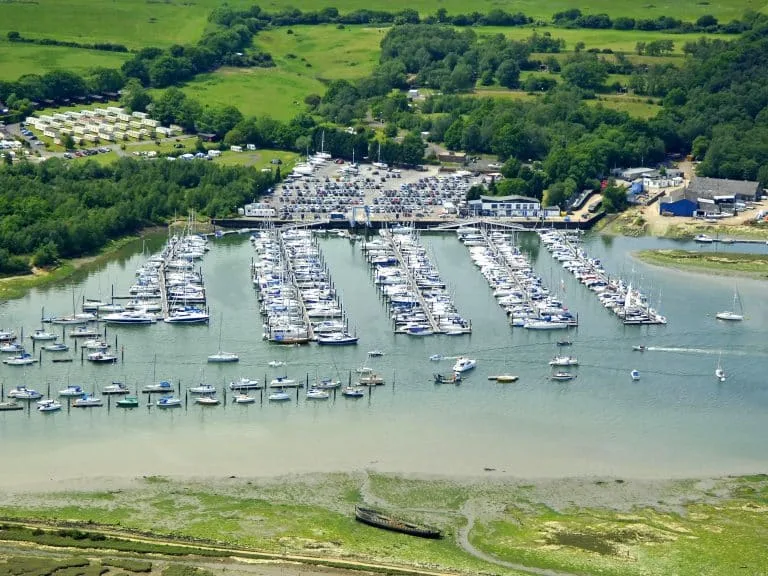 Mercury Marina, located on the River Hamble, known for its tranquil setting and comprehensive facilities.