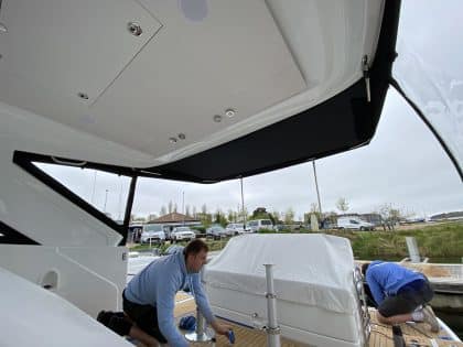 Jeanneau DB 37 Fore and Aft Cockpit Enclosures, Design 1 with aft frame