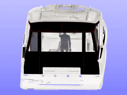 Jeanneau DB 37 Fore and Aft Cockpit Enclosures, Design 1 with aft frame