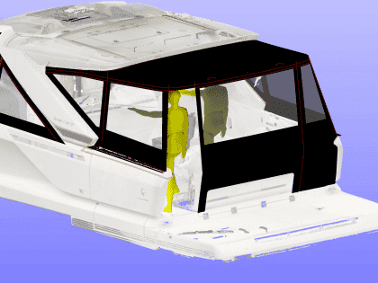 Jeanneau DB 37 Fore and Aft Cockpit Enclosures, Design 1 with aft frame