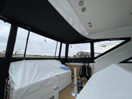 Jeanneau DB 37 Fore and Aft Cockpit Enclosures, Design 1 with aft frame