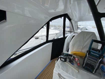 Jeanneau DB 37 Fore and Aft Cockpit Enclosures, Design 1 with aft frame