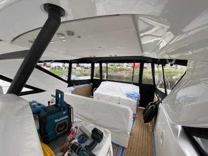 Jeanneau DB 37 Fore and Aft Cockpit Enclosures, Design 1 with aft frame