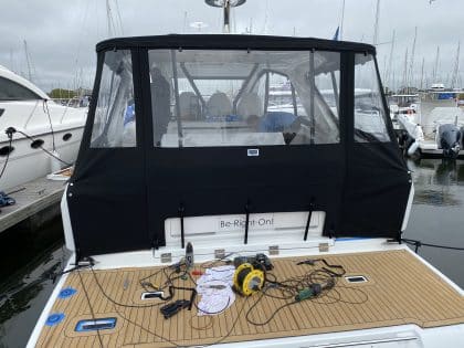 Jeanneau DB 37 Fore and Aft Cockpit Enclosures, Design 1 with aft frame