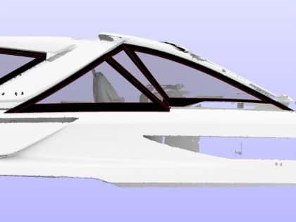 Jeanneau DB 37 Fore and Aft Cockpit Enclosures, Design 1 with aft frame
